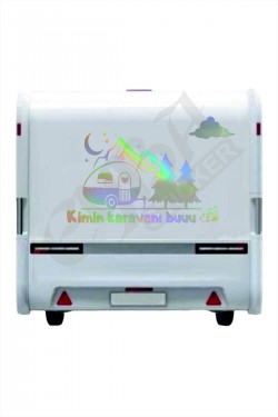 Kimin Karavanı Buuu :) Karavan Kamp Sticker 100x60 cm