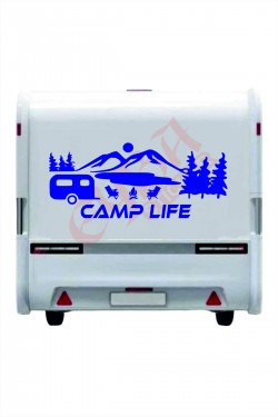 Camp Life Sticker 120X50 1 Adet Oto Sticker - Kamp Karavan Sticker Duvar Sticker