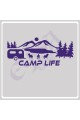 Camp Life Sticker 120X50 1 Adet Oto Sticker - Kamp Karavan Sticker Duvar Sticker
