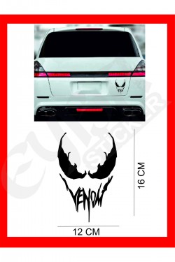Venom  Araba, Motorsiklet, Kask, Laptop,cam Sticker 16x12 Cm VENOM YAZILI