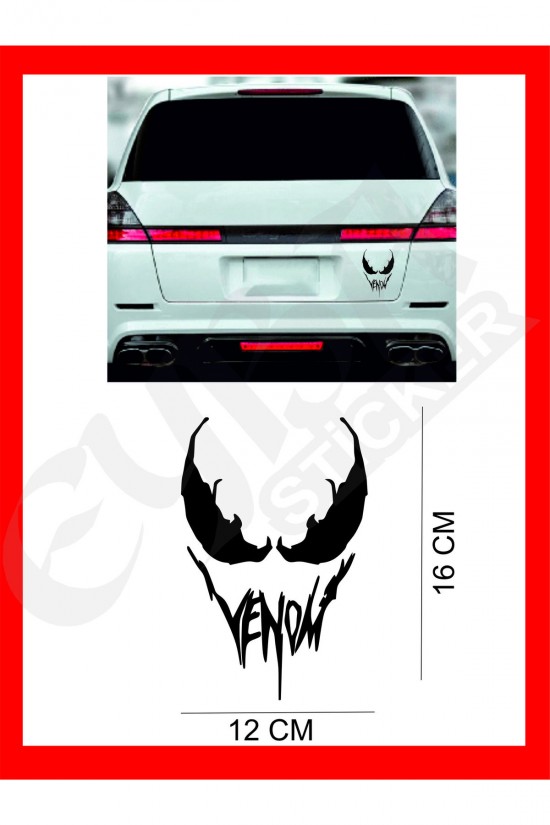 Venom  Araba, Motorsiklet, Kask, Laptop,cam Sticker 16x12 Cm VENOM YAZILI