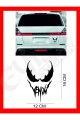 Venom  Araba, Motorsiklet, Kask, Laptop,cam Sticker 16x12 Cm VENOM YAZILI