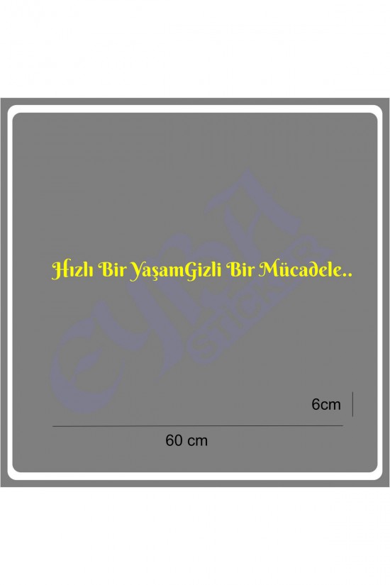 Hızlı Bir Yaşam Gizli Bir Mücadele 60x6 Cm Araç Yazı Sticker Traktör Kamyon Araba