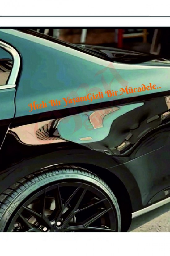 Hızlı Bir Yaşam Gizli Bir Mücadele 60x6 Cm Araç Yazı Sticker Traktör Kamyon Araba