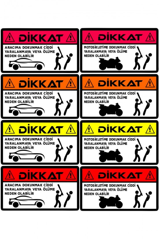 Aracıma Dokunma Sticker 7 x 4 cm Boyutundadır.; 2 Adet Ürün Gönderilir Kendinden yapışkanlı dış mekan hava şartlarına uygun