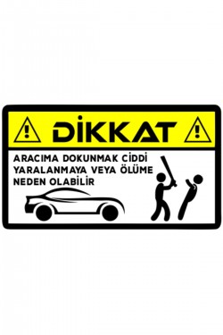 Aracıma Dokunma Sticker Otomobil , Araç , Araba Sticker x2 Adet