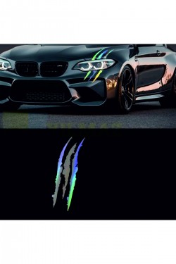 Mnstr Pençe Hologram Oto Sticker Araba Far Sticker Pençe 1 Adet