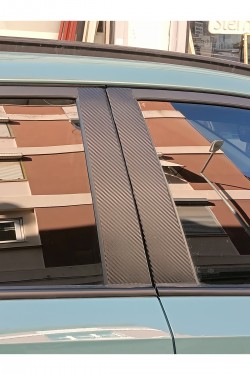 Karbon Folyo 50x25 Cm 2 Adet / Karbon Araç Kapı Direği Kaplama / Karbon Araç Kapı Direk Kaplama