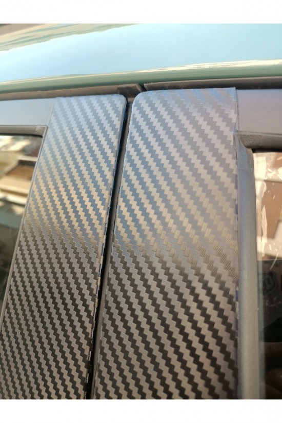 Karbon Folyo 50x25 Cm 2 Adet / Karbon Araç Kapı Direği Kaplama / Karbon Araç Kapı Direk Kaplama