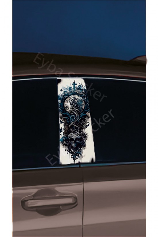 Araç Kapı Direk Kaplama Folyosu karışık Desenli DRK8 (Sağ Sol Takım) (2 Adet) - 22x50 Cm