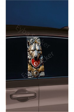 Araç Kapı Direk Kaplama Folyosu kurt Desenli DRK7 (Sağ Sol Takım) (2 Adet) - 22x50 Cm