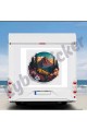 doğal manzara Kamp, Karavan renkli Sticker 110x100cm renkli baskı