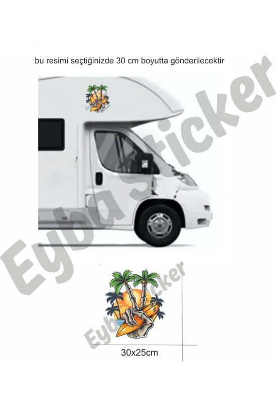 palmiye sörf kamp karavan sticker boyut seçenekli renkli baskı palmiye sörf kamp karavan sticker boyut seçenekli renkli baskı