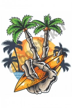 palmiye sörf kamp karavan sticker boyut seçenekli renkli baskı