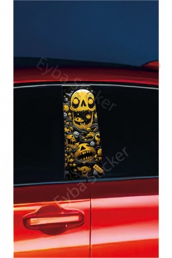 Araç Kapı Direk Kaplama Folyosu sarı kurufa Desenli DRK13(Sağ Sol Takım) (2 Adet) - 22x50 Cm