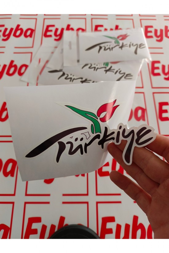 Türkiye sticker renkli baskı baskes 1 adet 17x9 cm