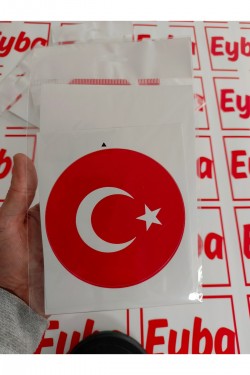 Oval Bayrak sticker renkli baskı baskes 1 adet 12x12 cm