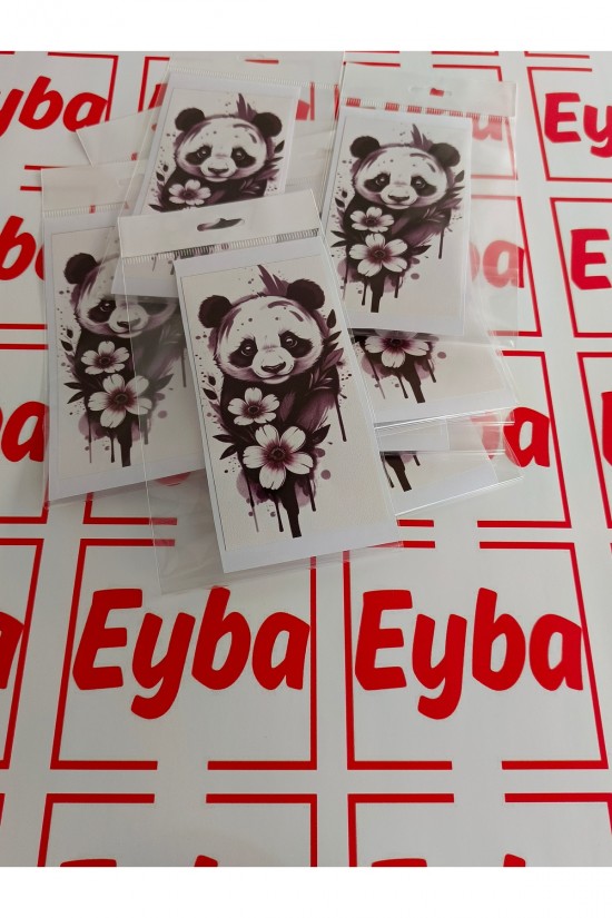 Sevimli Panda sticker renkli baskı baskes 1 adet 17x9 cm