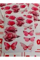 Gül ve Kelebek sticker renkli baskı baskes 1 sayfa -sayfa alanı 25x30 cm dolap sticker
