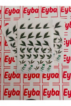 Çiçek Yaprağı Sticker Renkli 1 Adet A4 (1ADETTİR)baskı Baskes 1 Sayfa -syf Alanı 25x30 Dolap Sticker
