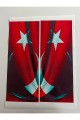 Araç Kapı Direk Kaplama Folyosu bayrak Desenli DRK27 (Sağ Sol Takım) (2 Adet) - 22x50 Cm