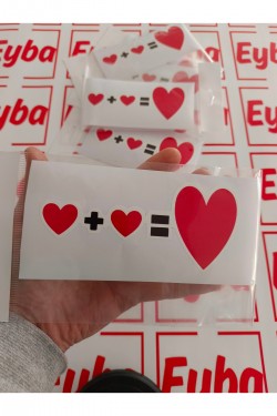 kalpli sticker renkli baskı baskes 1 adet 15x7 cm