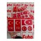Plaka tr bayraklı 5 li set sticker renkli baskı baskes 1 takım
