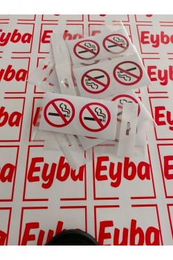 Sigara İçilmez sticker renkli baskı baskes 2 adet 7x7 cm