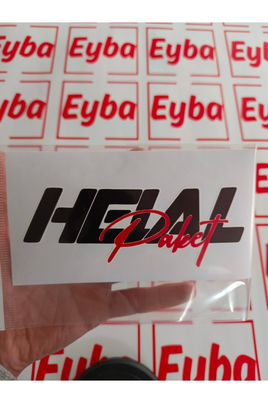Helal paket sticker renkli baskı baskes 1 adet 15x6 cm