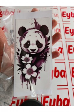 Sevimli Panda sticker renkli baskı baskes 1 adet 17x9 cm
