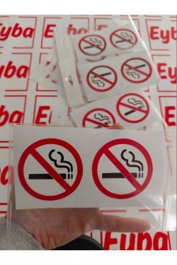 Sigara İçilmez sticker renkli baskı baskes 2 adet 7x7 cm