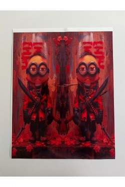 Araç Kapı Direk Kaplama Folyosu sarı savaşcı Desenli DRK26 (Sağ Sol Takım) (2 Adet) - 22x50 Cm