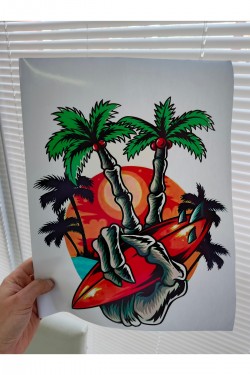 palmiye sörf kamp karavan sticker boyut seçenekli renkli baskı