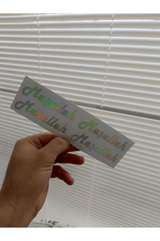 MAŞALLAH 10X2CM 4 ADET YAPIŞTIRMA YAZI HOLOGRAMM