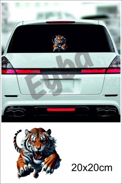 kaplan araba karavan renkli baskı baskes Sticker 20x20 Cm bsks25