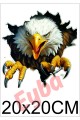 kartal araba karavan renkli baskı baskes Sticker 20x20 Cm bsks26