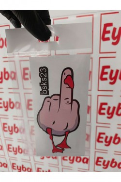 fukduck araba arkası renkli baskı Sticker 7x15 Cm bsks23 fukduck araba arkası renkli baskı Sticker 7x15 Cm bsks23