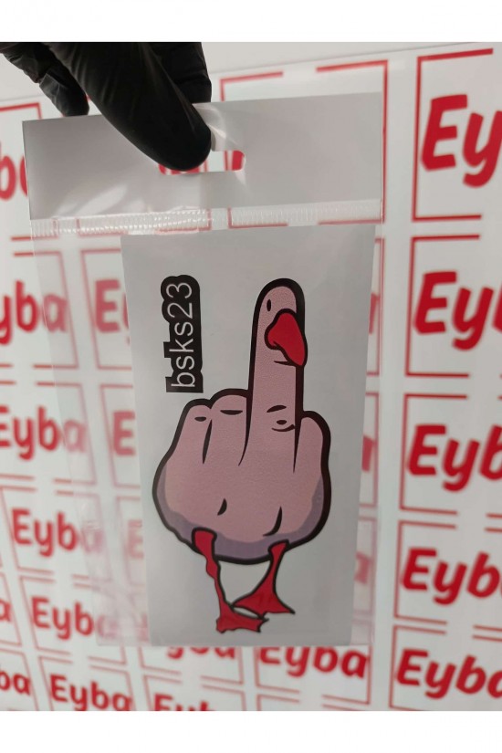 fukduck araba arkası renkli baskı Sticker 7x15 Cm bsks23