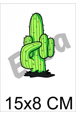 fuctus komik kaktüs araba karavan renkli baskı Sticker 8x15 Cm bsks24