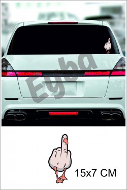 fukduck araba arkası renkli baskı Sticker 7x15 Cm bsks23