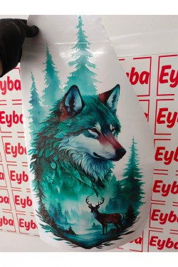 Kurt ve geyikler doğal yaşam kamp karavan doğal sticker 40x75 cm renkli baskı Kurt ve geyikler doğal yaşam kamp karavan doğal sticker 40x75 cm renkli baskı