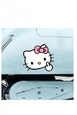 Orta Parmak Araba Oto Motor Kask Depo Kapağı Sticker