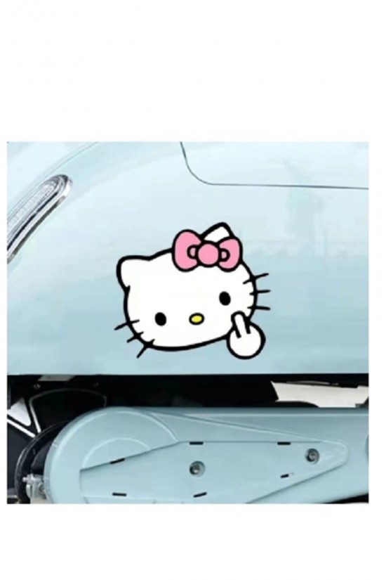 Orta Parmak Araba Oto Motor Kask Depo Kapağı Sticker