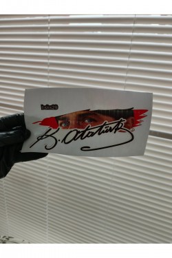 Mustafa Kemal Atatürk 20x8 Cm araba karavan renkli baskı baskes Sticker bsks29