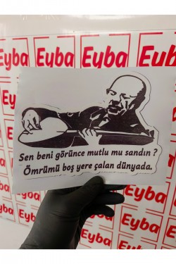 Neşet Ertaş görselli sen beni görünce mutlu mu sandın? RENKLİ BASKI