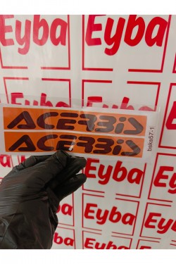 Acerbis 19x6 cm baskes 1 adet renkli baskı sticker, bisiklet, karavan,otomobil,çocuk odası