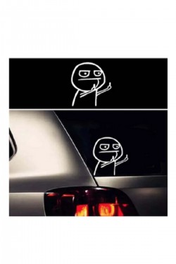Jdm Orta Parmak Sticker beyaz