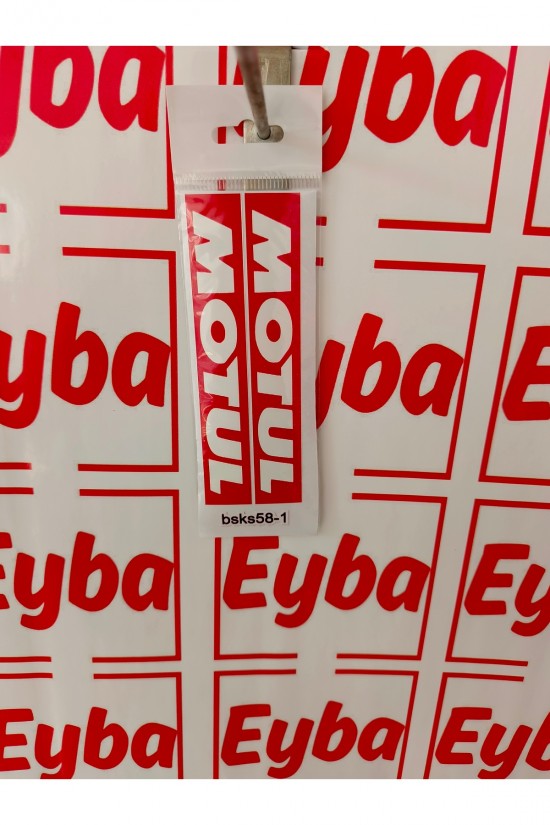 motul 16x2,5 cm baskes 2 adet renkli baskı sticker, bisiklet, karavan,otomobil,çocuk odası