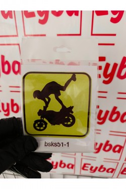 motorsiklet akrobasi 1 adet 9x9 cm baskes baskı sticker, bisiklet, karavan,otomobil,çocuk odası