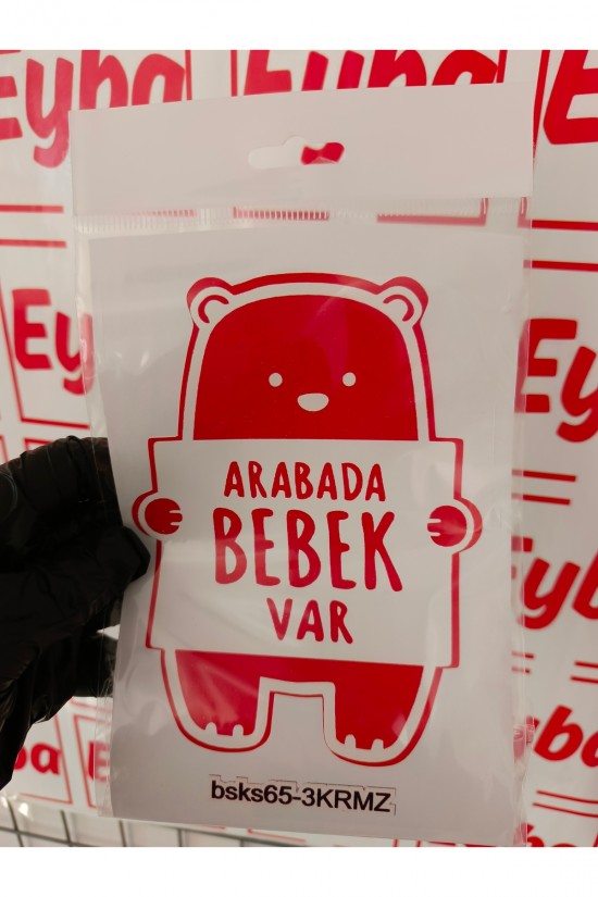 arabada bebek var 12x15 cm baskes 1 adet renkli baskı sticker, bisiklet, karavan,otomobil,çocuk